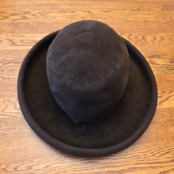 Eric Javits Women's Brown Velour Felt Fedora Hat Packable - Picture 8 of 8